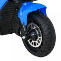 Rychlé turistické dětské dobíjecí motocyklové modré + audio + světla + eko kůže