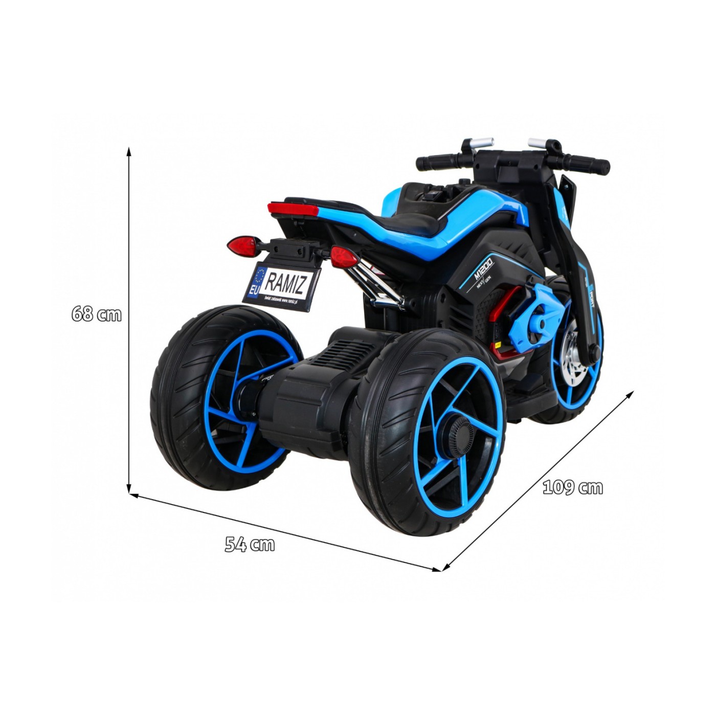 Motor Future Dětská baterie Powečervená Blue Audio Panel Pomalý start EVA KOLA