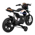 Motor Night Rider na baterii pro děti Bílá + Pomocná kola + MP3 USB + Plyn v škrticí klapce