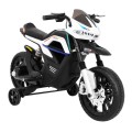 Motor Night Rider na baterii pro děti Bílá + Pomocná kola + MP3 USB + Plyn v škrticí klapce