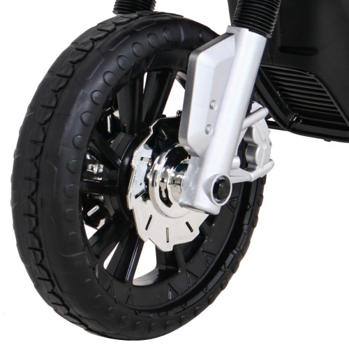Motor Night Rider na baterii pro děti Bílá + Pomocná kola + MP3 USB + Plyn v škrticí klapce