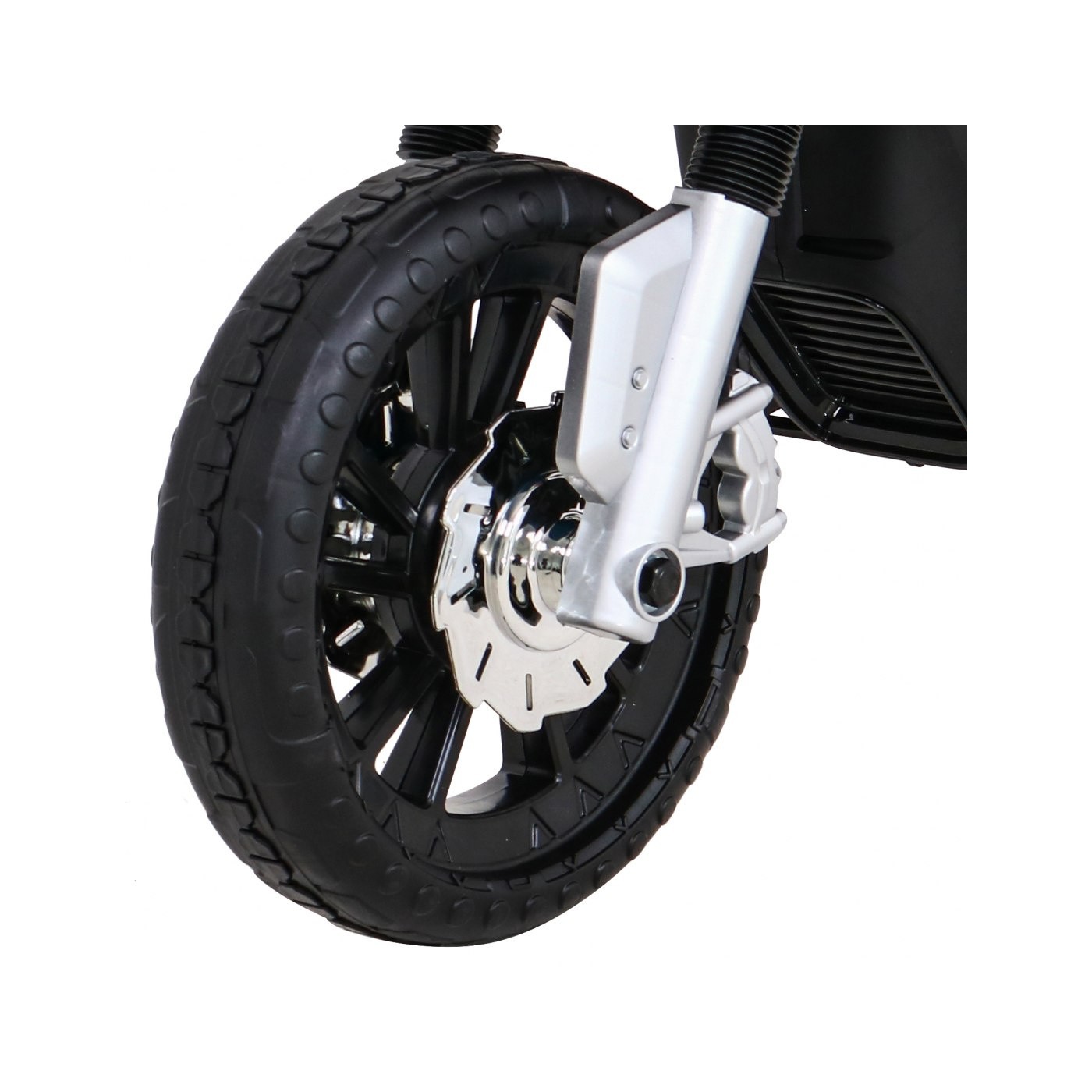 Motor Night Rider na baterii pro děti Bílá + Pomocná kola + MP3 USB + Plyn v škrticí klapce
