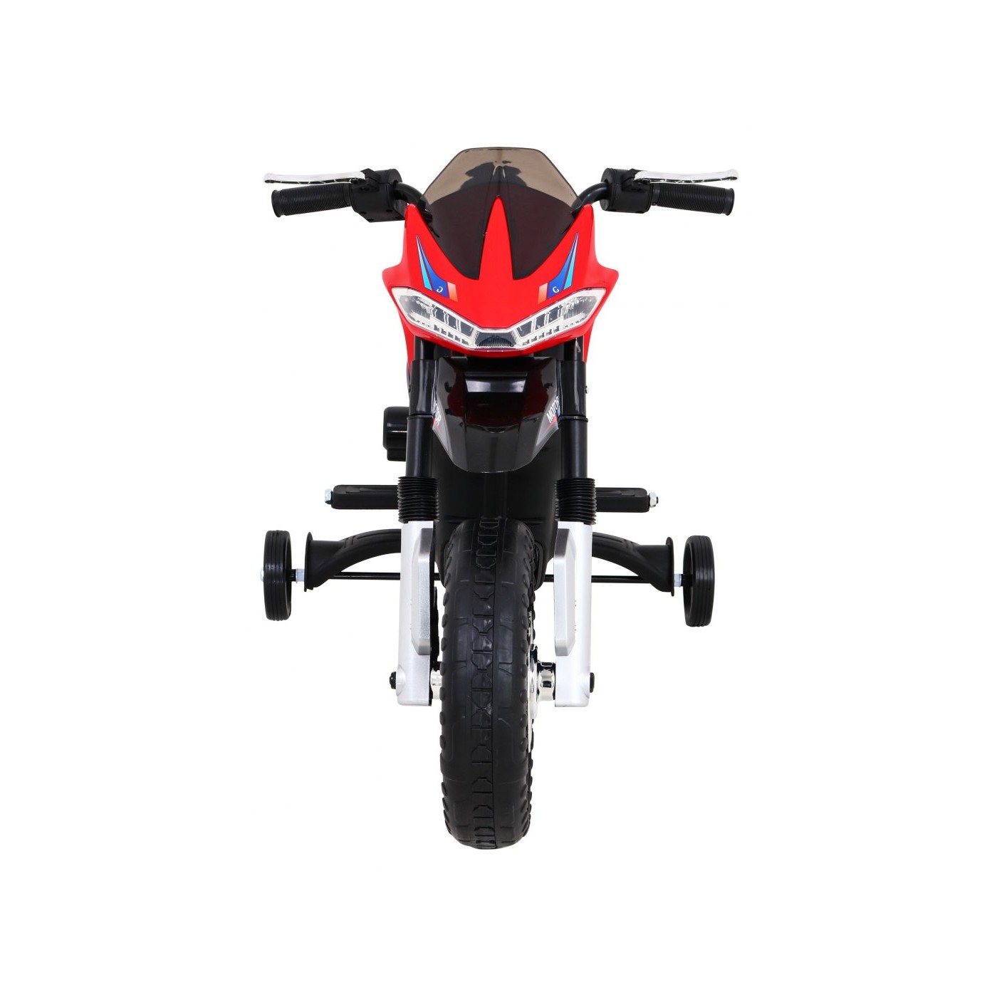 Motor Night Rider pro děti baterie červená + pomocná kola + MP3 USB + řadicí plyn
