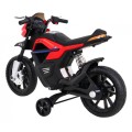 Motor Night Rider pro děti baterie červená + pomocná kola + MP3 USB + řadicí plyn