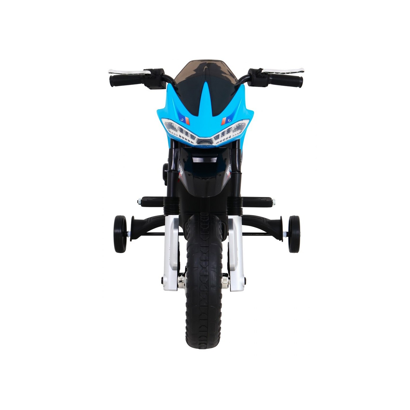Motor Night Rider pro děti baterie modrá + pomocná kola + MP3 USB + řadicí plyn