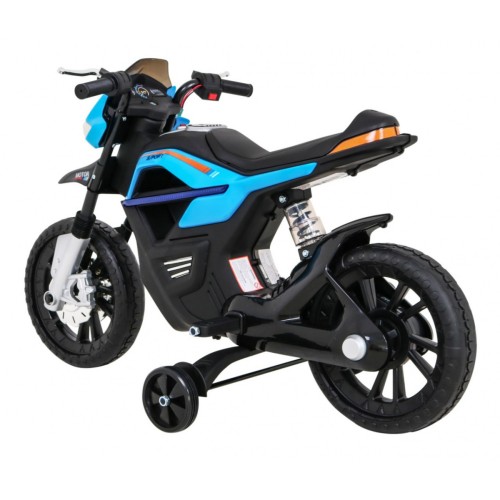 Motor Night Rider pro děti baterie modrá + pomocná kola + MP3 USB + řadicí plyn