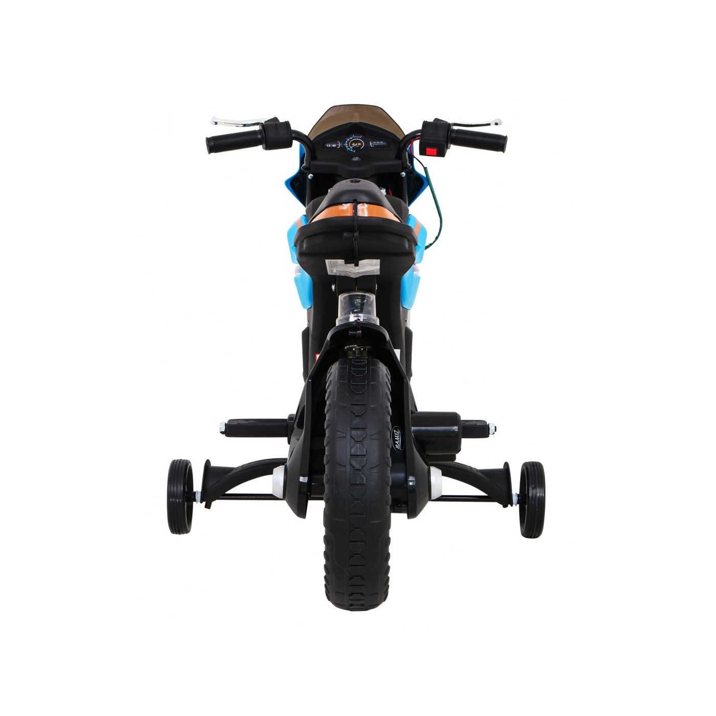 Motor Night Rider pro děti baterie modrá + pomocná kola + MP3 USB + řadicí plyn