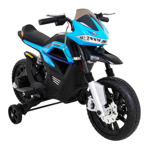Motor Night Rider pro děti baterie modrá + pomocná kola + MP3 USB + řadicí plyn