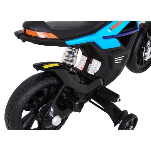 Motor Night Rider pro děti baterie modrá + pomocná kola + MP3 USB + řadicí plyn