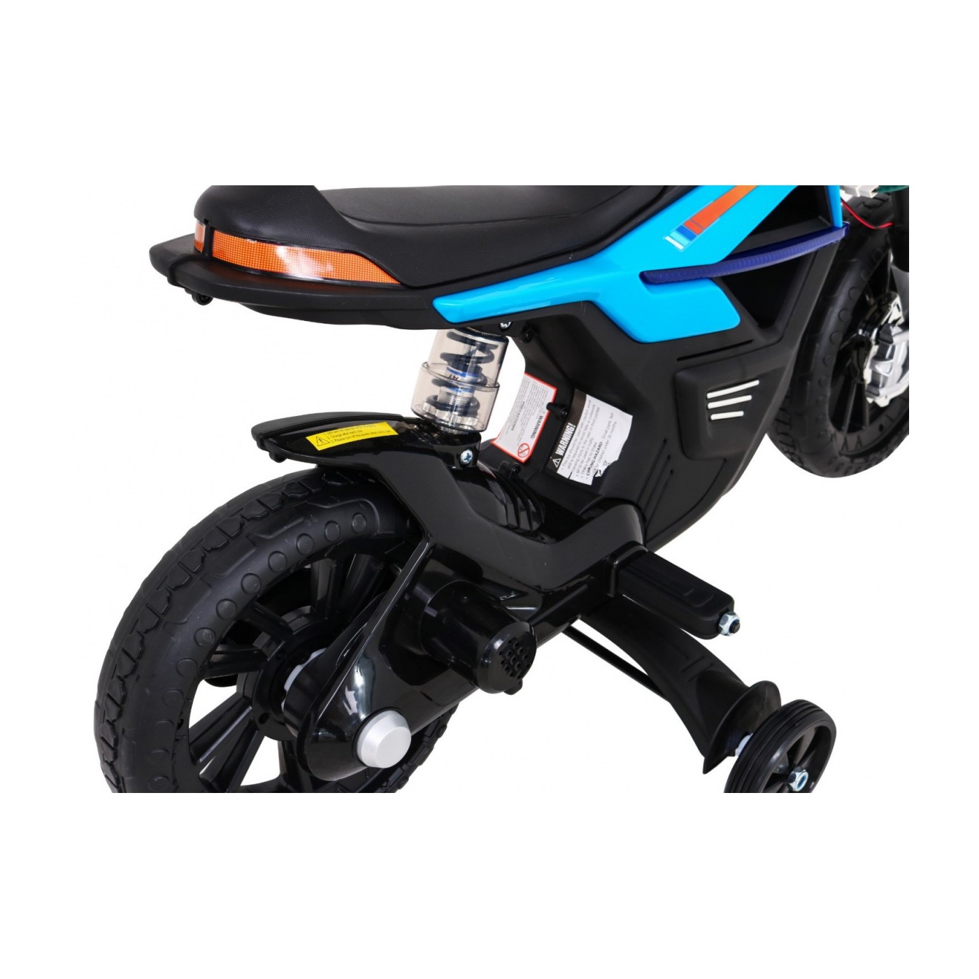 Motor Night Rider pro děti baterie modrá + pomocná kola + MP3 USB + řadicí plyn