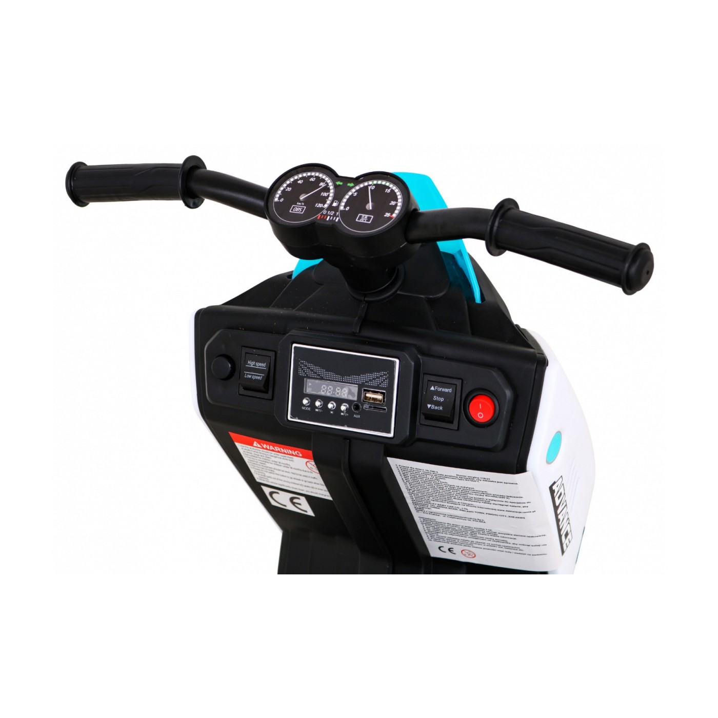 POKROČILÝ motocykl bílý