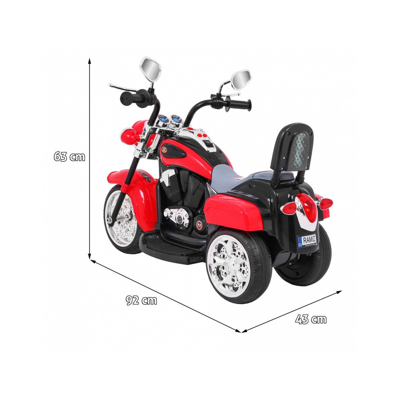Noční kolo Chopper červené