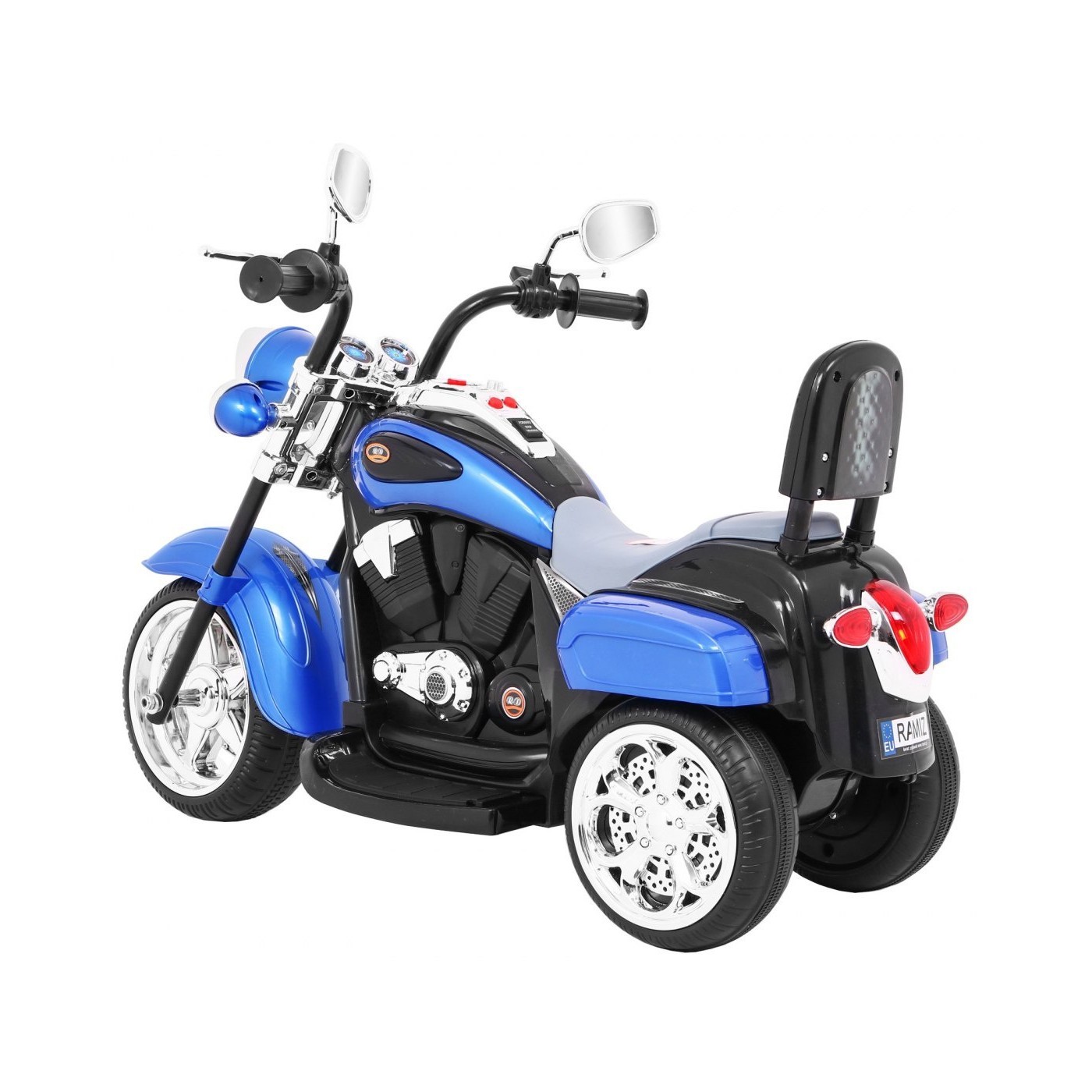 Modrý motocykl Chopper NightBike