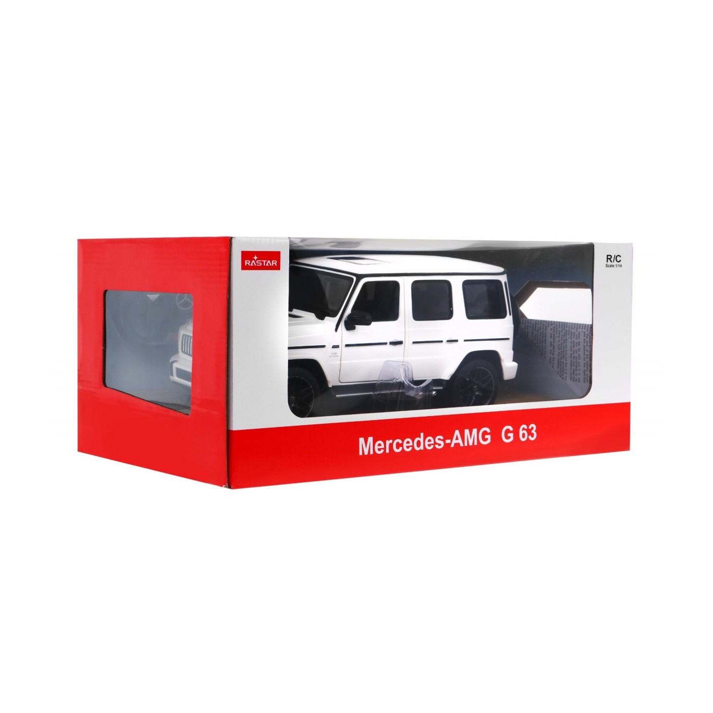 Mercedes-AMG G63 bílý RASTAR model 1:14 Dálkové ovládání auta + 2,4 GHz dálkové ovládání