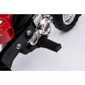 Dětské křížové motocyklové akumulátorové vozidlo červená pomocná kola LED zvonky