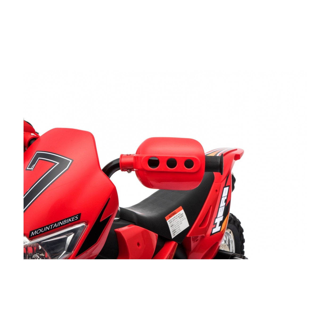 Dětské křížové motocyklové akumulátorové vozidlo červená pomocná kola LED zvonky