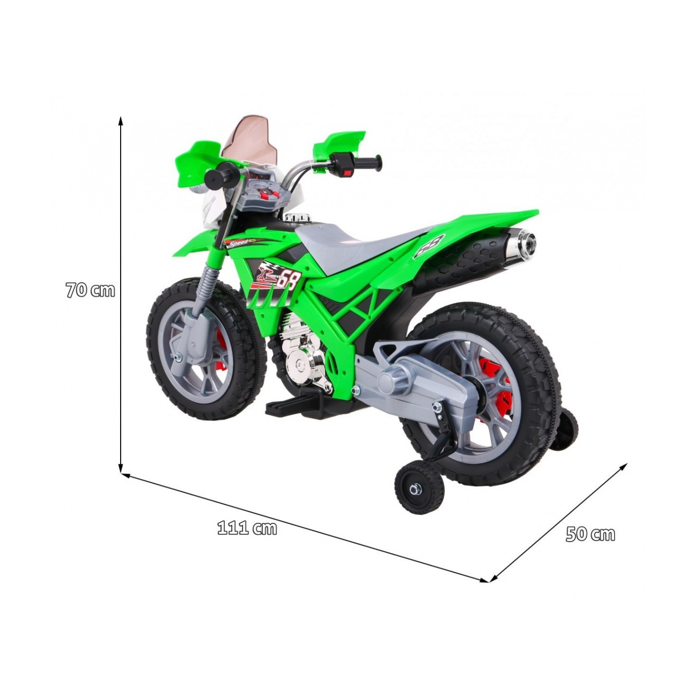 Motocykl Cross zelený