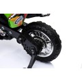 Dětské krosové motocyklové akumulátorové vozidlo Zelená pomocná kola LED zvuky