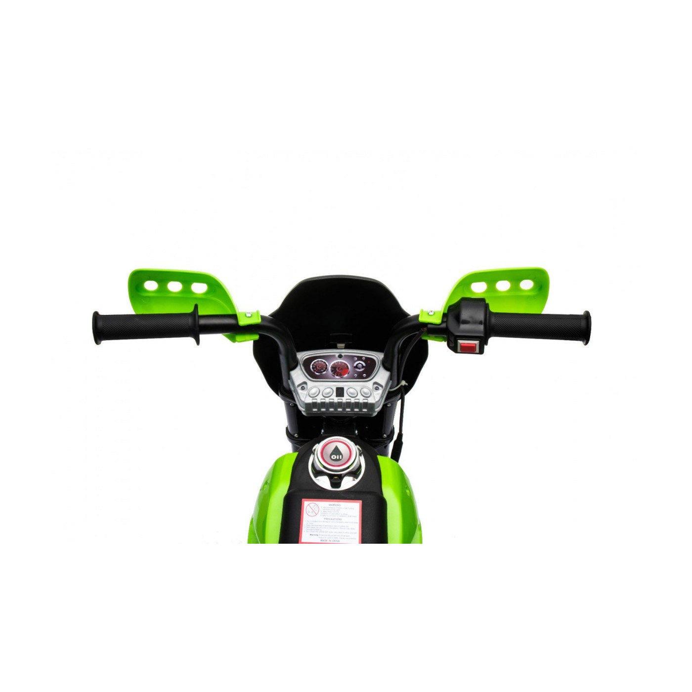 Dětské krosové motocyklové akumulátorové vozidlo Zelená pomocná kola LED zvuky
