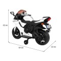 Motocykl R1 Dětské elektrické superbike bílé pomocné kolíky houkačka LED světla