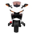 Motocykl R1 Dětské elektrické superbike bílé pomocné kolíky houkačka LED světla