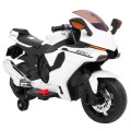 Motocykl R1 Dětské elektrické superbike bílé pomocné kolíky houkačka LED světla
