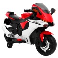 R1 Superbike Elektrické dětské motocyklové červené pomocné kolíky houkačka LED světla