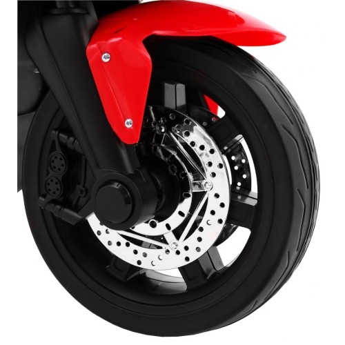 R1 Superbike Elektrické dětské motocyklové červené pomocné kolíky houkačka LED světla