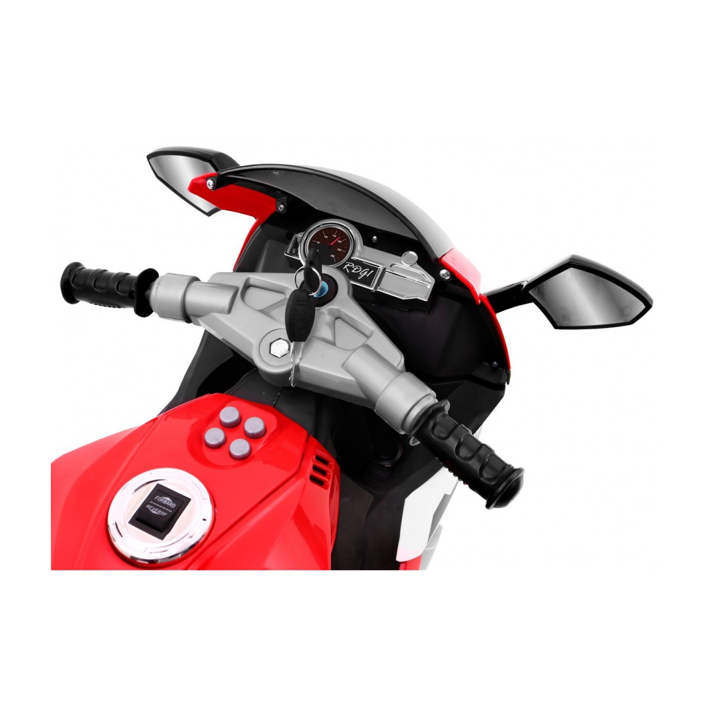 R1 Superbike Elektrické dětské motocyklové červené pomocné kolíky houkačka LED světla