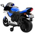 R1 Superbike Elektrická Dětská Motocyklová Modrá Pomocná Kola Houkačka LED Světla