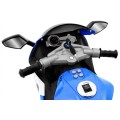 R1 Superbike Elektrická Dětská Motocyklová Modrá Pomocná Kola Houkačka LED Světla