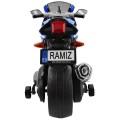 R1 Superbike Elektrická Dětská Motocyklová Modrá Pomocná Kola Houkačka LED Světla