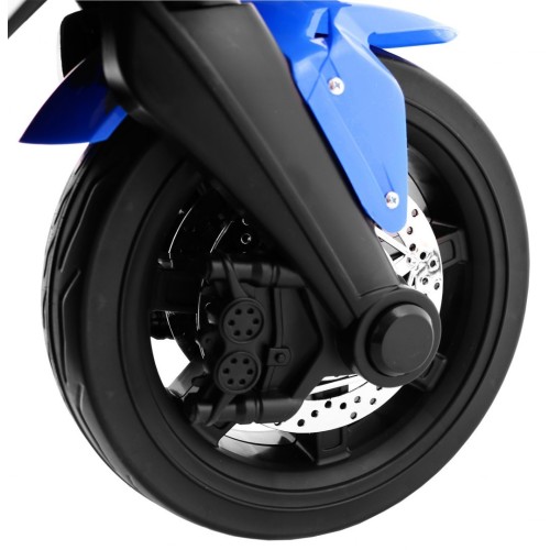 R1 Superbike Elektrická Dětská Motocyklová Modrá Pomocná Kola Houkačka LED Světla