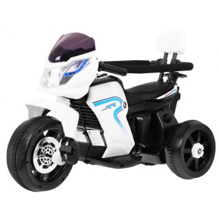 Pusher Bike Elektrická motorka 3v1 Děti Bílá + Póry Pěny + Audio LED