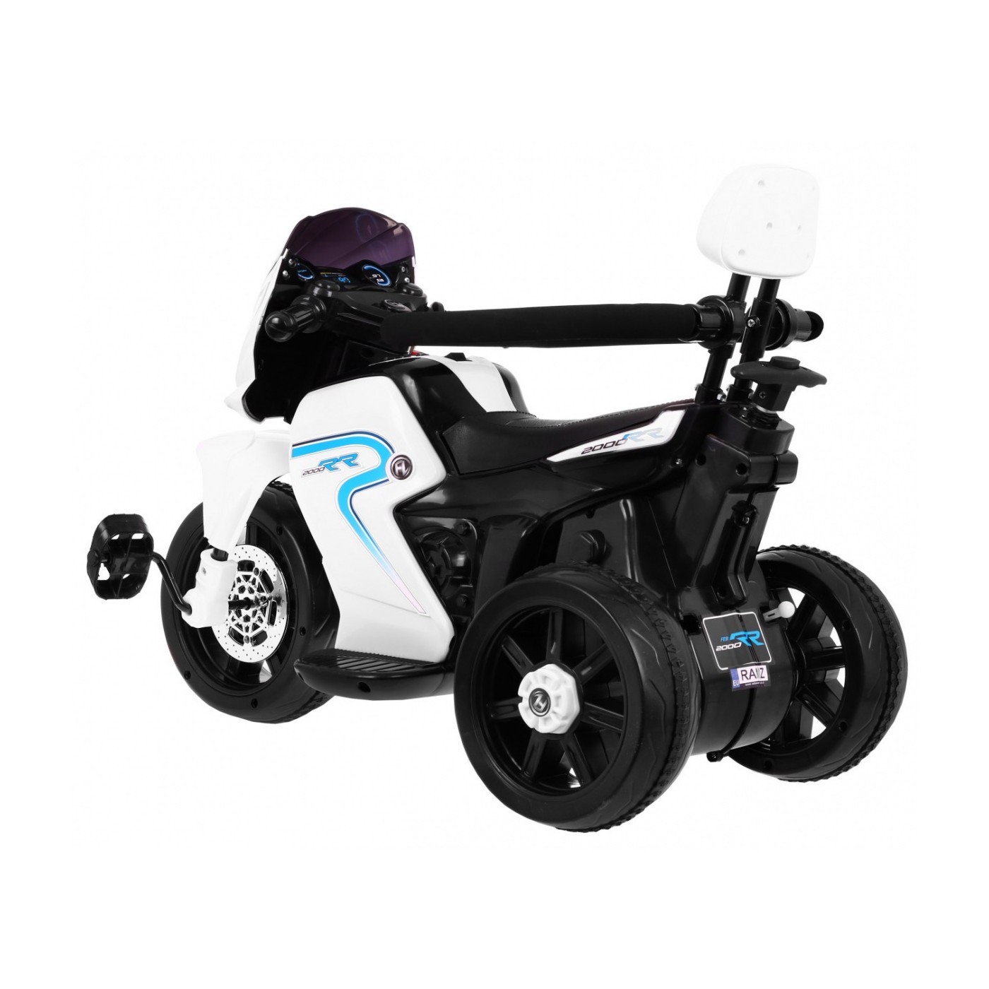 Pusher Bike Elektrická motorka 3v1 Děti Bílá + Póry Pěny + Audio LED