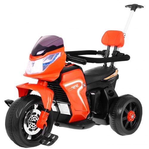 Pusher Bike Elektrická motorka 3v1 Dětská oranžová pěna Audio LED