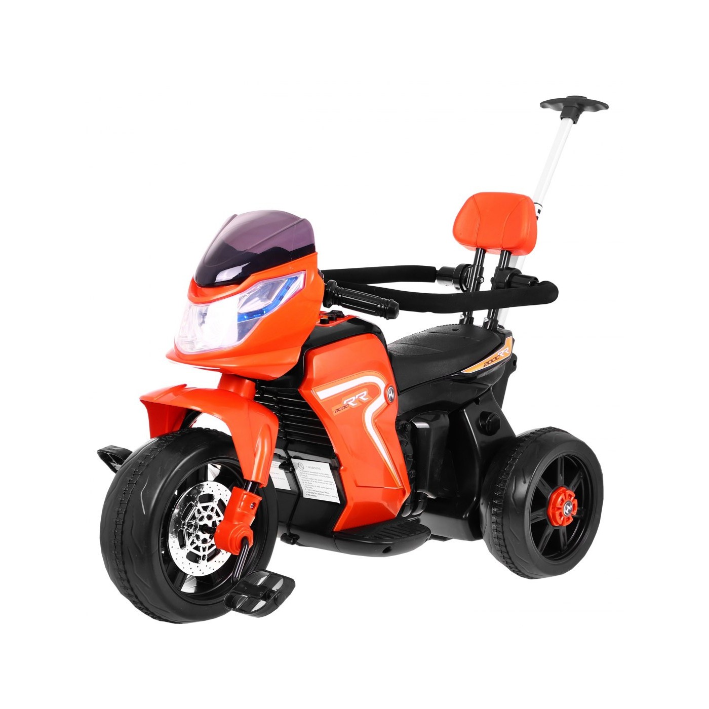 Pusher Bike Elektrická motorka 3v1 Dětská oranžová pěna Audio LED