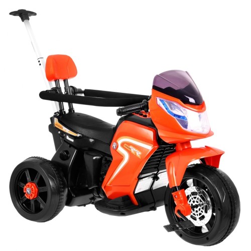 Pusher Bike Elektrická motorka 3v1 Dětská oranžová pěna Audio LED