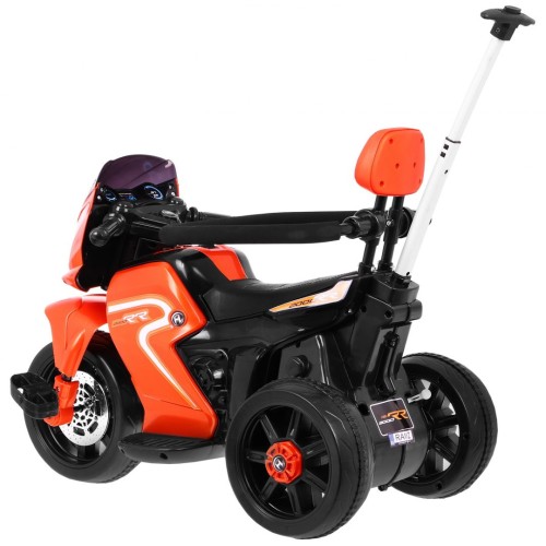 Pusher Bike Elektrická motorka 3v1 Dětská oranžová pěna Audio LED