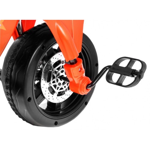 Pusher Bike Elektrická motorka 3v1 Dětská oranžová pěna Audio LED
