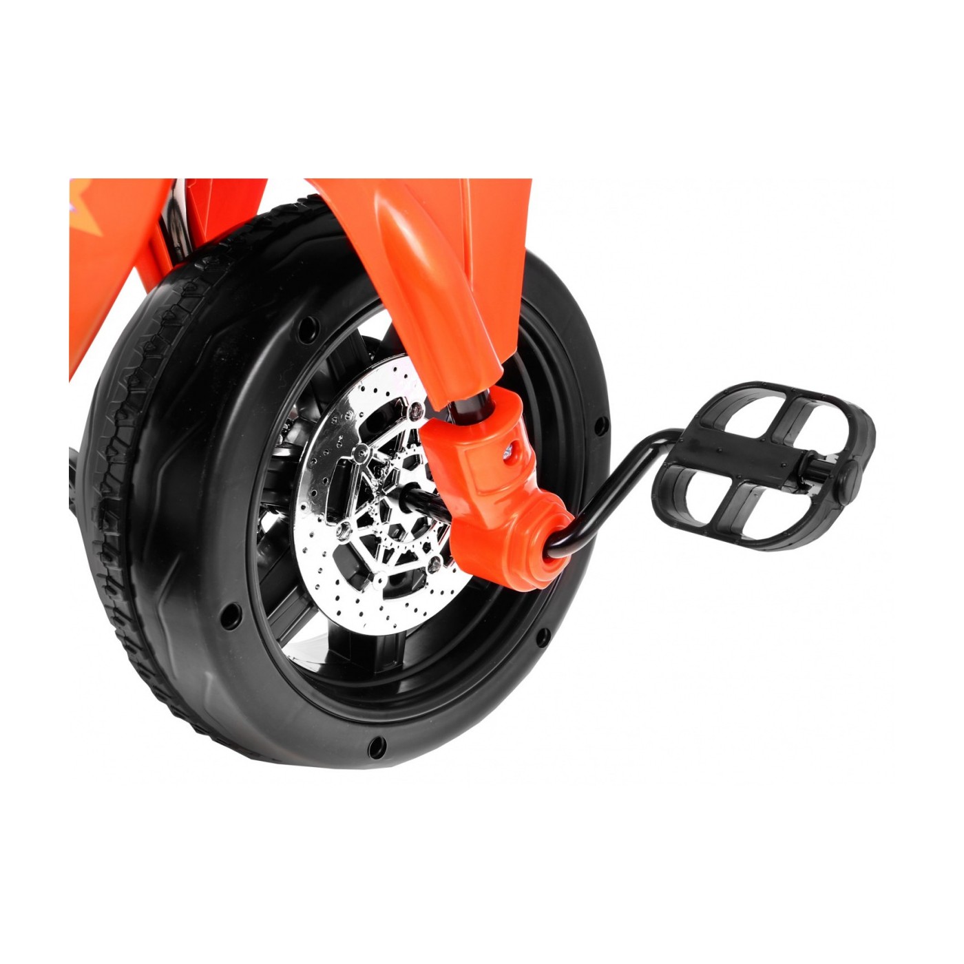 Pusher Bike Elektrická motorka 3v1 Dětská oranžová pěna Audio LED
