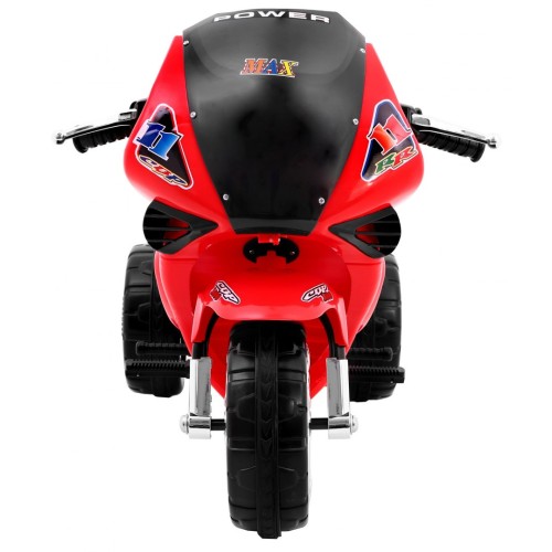 RR1000 Dětský elektrický tříkolový motor červený + houkačky + světla + úložný box