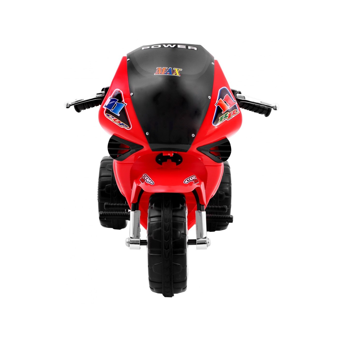 RR1000 Dětský elektrický tříkolový motor červený + houkačky + světla + úložný box