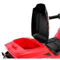 RR1000 Dětský elektrický tříkolový motor červený + houkačky + světla + úložný box