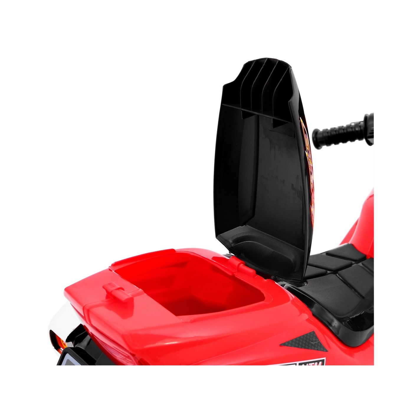 RR1000 Dětský elektrický tříkolový motor červený + houkačky + světla + úložný box