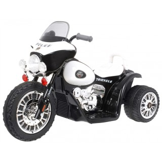 Dětský akumulátorový chopper motorka černá + 3 kola + zvukové LED světlo