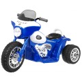 Dětský akumulátorový chopper motocykl modrý + 3 kola + zvukové LED světlo