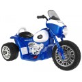 Dětský akumulátorový chopper motocykl modrý + 3 kola + zvukové LED světlo