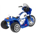 Dětský akumulátorový chopper motocykl modrý + 3 kola + zvukové LED světlo