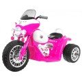 Dětský akumulátorový chopper motocykl růžový + 3 kola + zvukové LED světlo